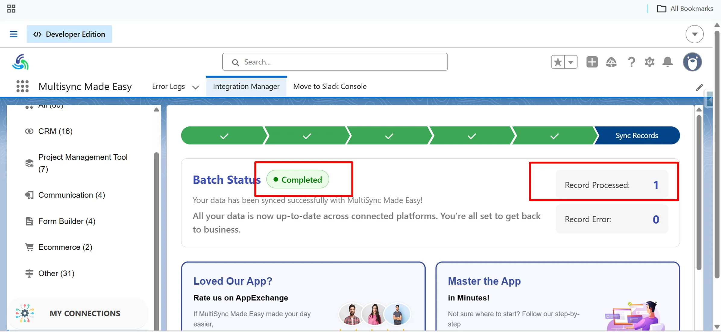 Batch Status Completed