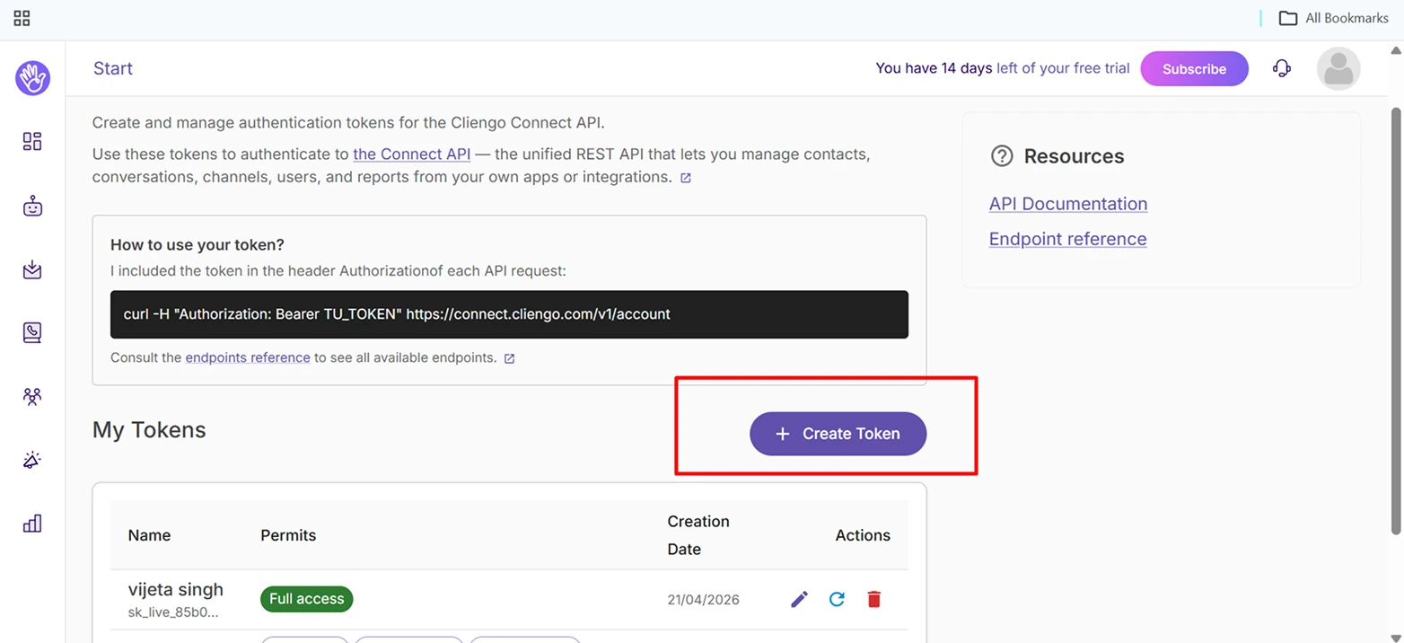 Create token