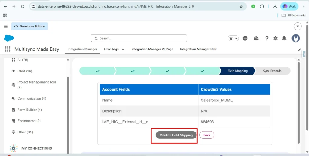 Validate Field Mapping