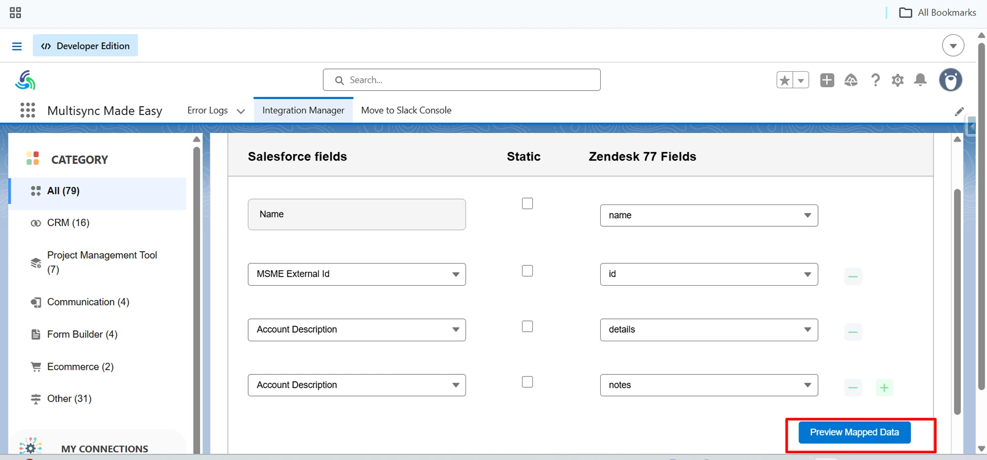 Preview Mapped Data