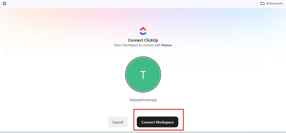 Click Connect Workspace