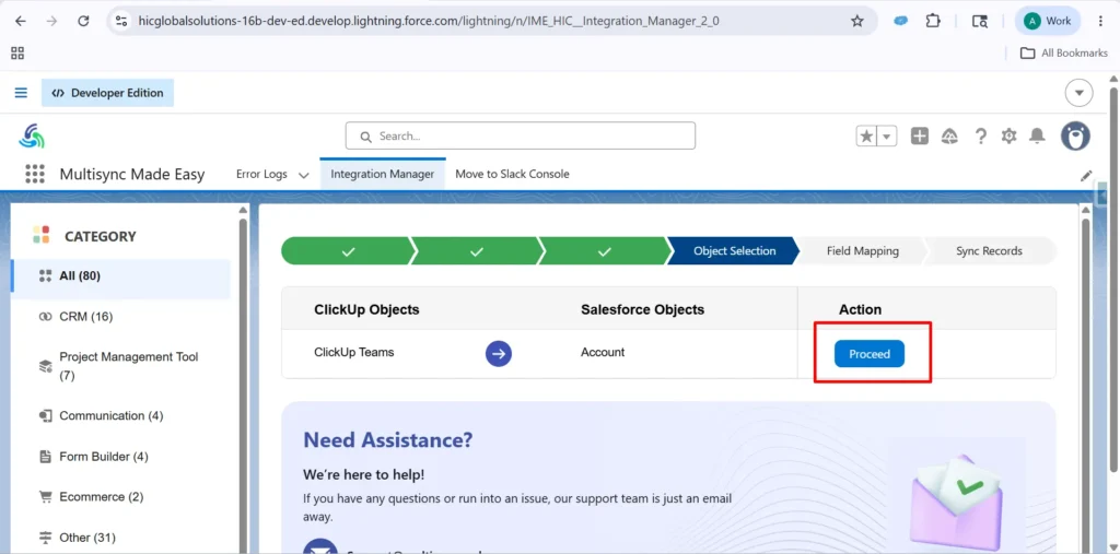 Click Proceed Button