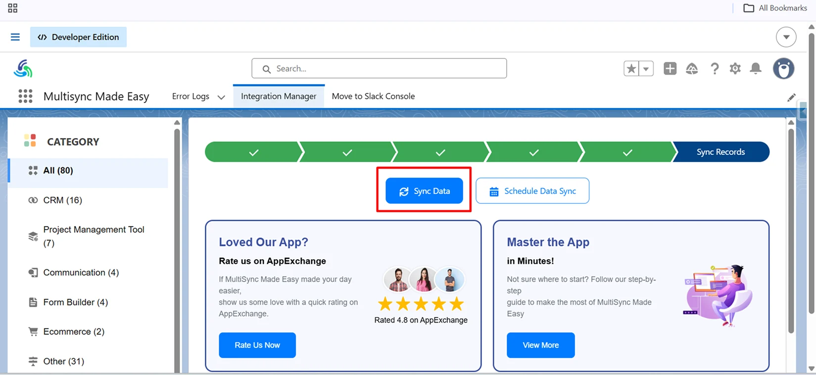 Click Sync Data