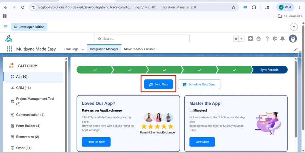 Click Sync Data