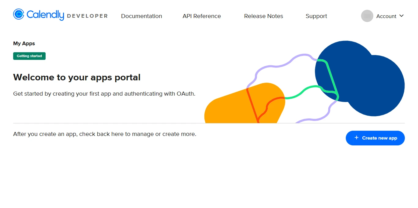 Click the _Create new app_ button