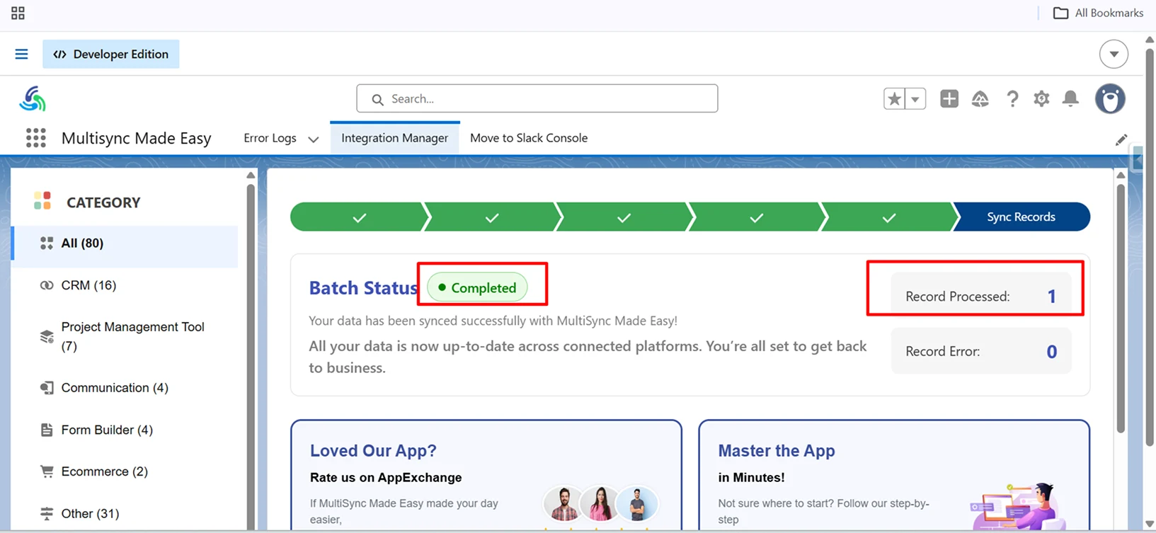 Salesforce records will be connected successfully