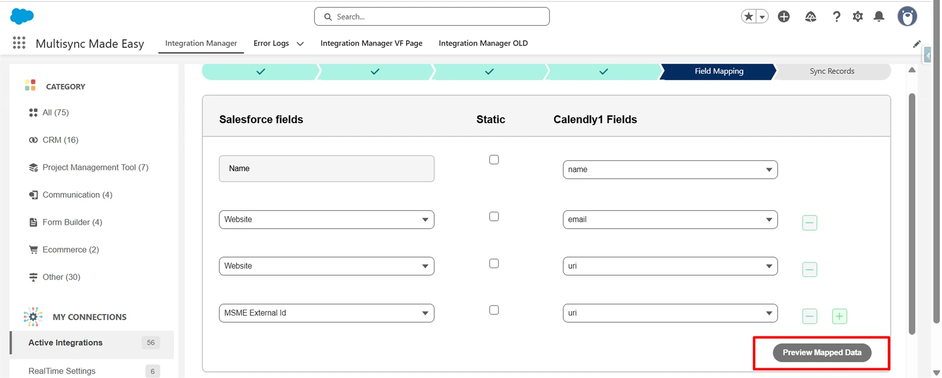 click on Preview Mapped Data