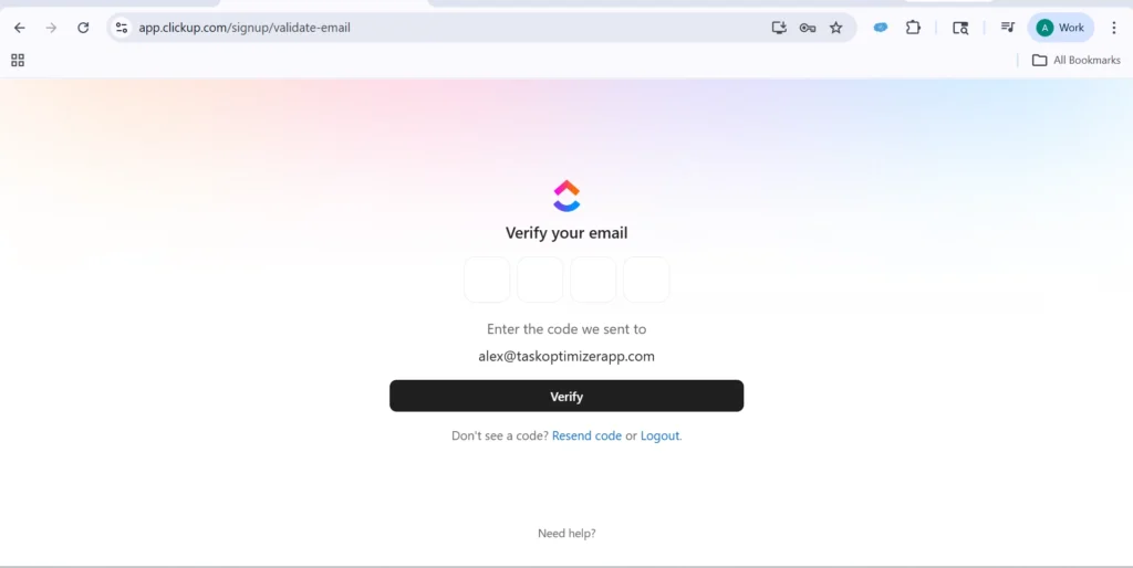 verify your email address